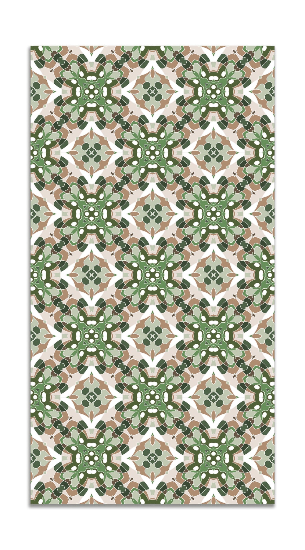 Alfombra vinílica azulejo oriental verde 60x250 cm