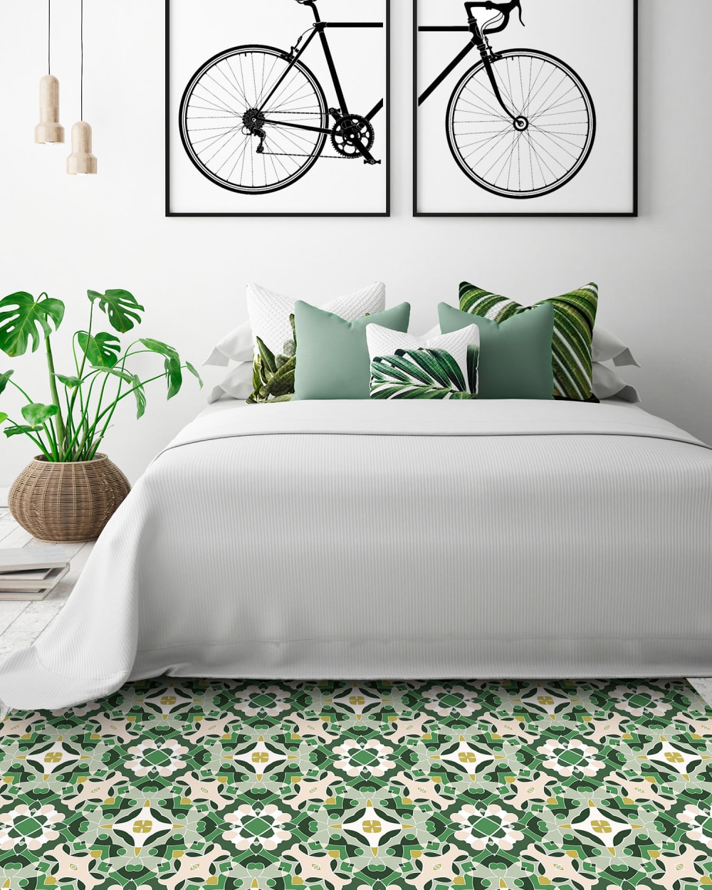 Alfombra vinílica hidráulico oriental verde 80x200 cm - Maisons du Monde
