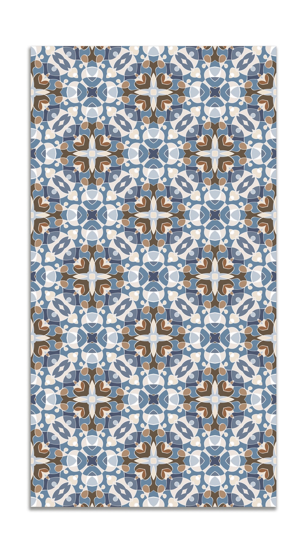 Alfombra vinílica estilo hidráulico oriental azul 100x140 cm