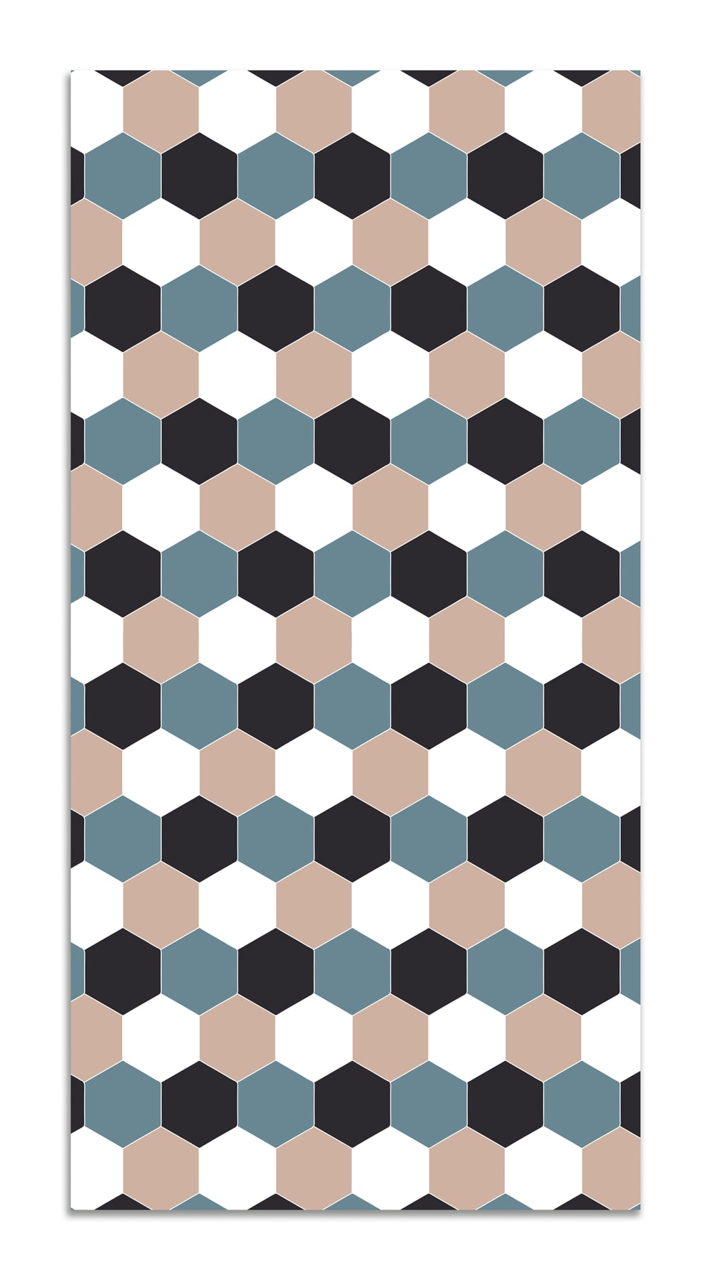 Tapis vinyle mosaïque hexagones de ton bleu 60x110cm