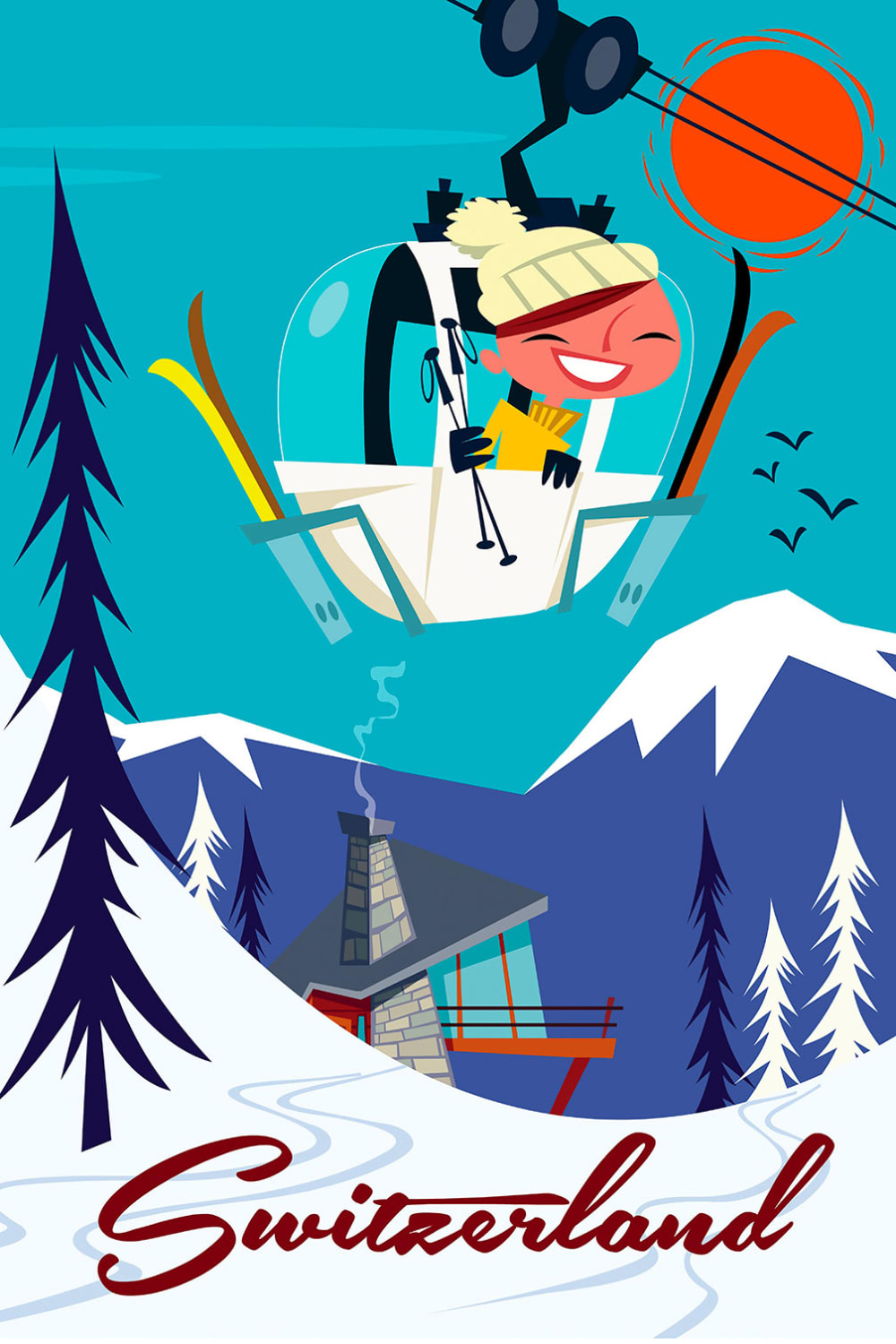 Tableau voyage en Suisse imprimé sur toile 30x45 cm