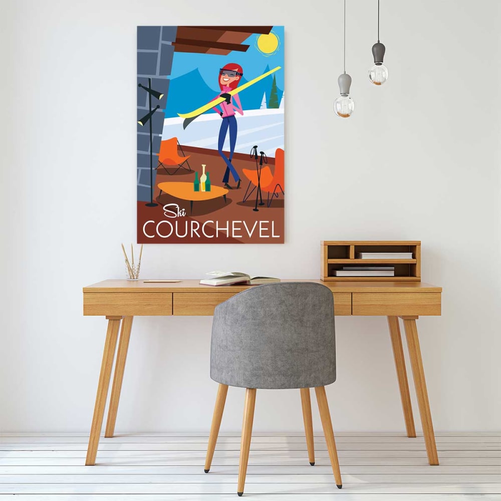 Cuadro de esquí de courchevel impresión sobre lienzo 30x45cm - Maisons du Monde