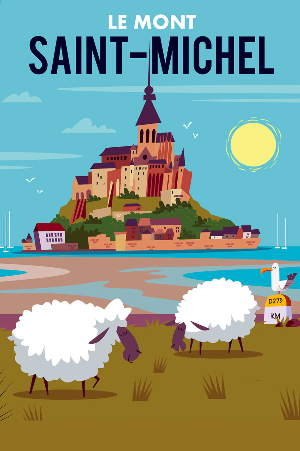 Tableau Mont Saint Michel imprimé sur toile 80x120 cm