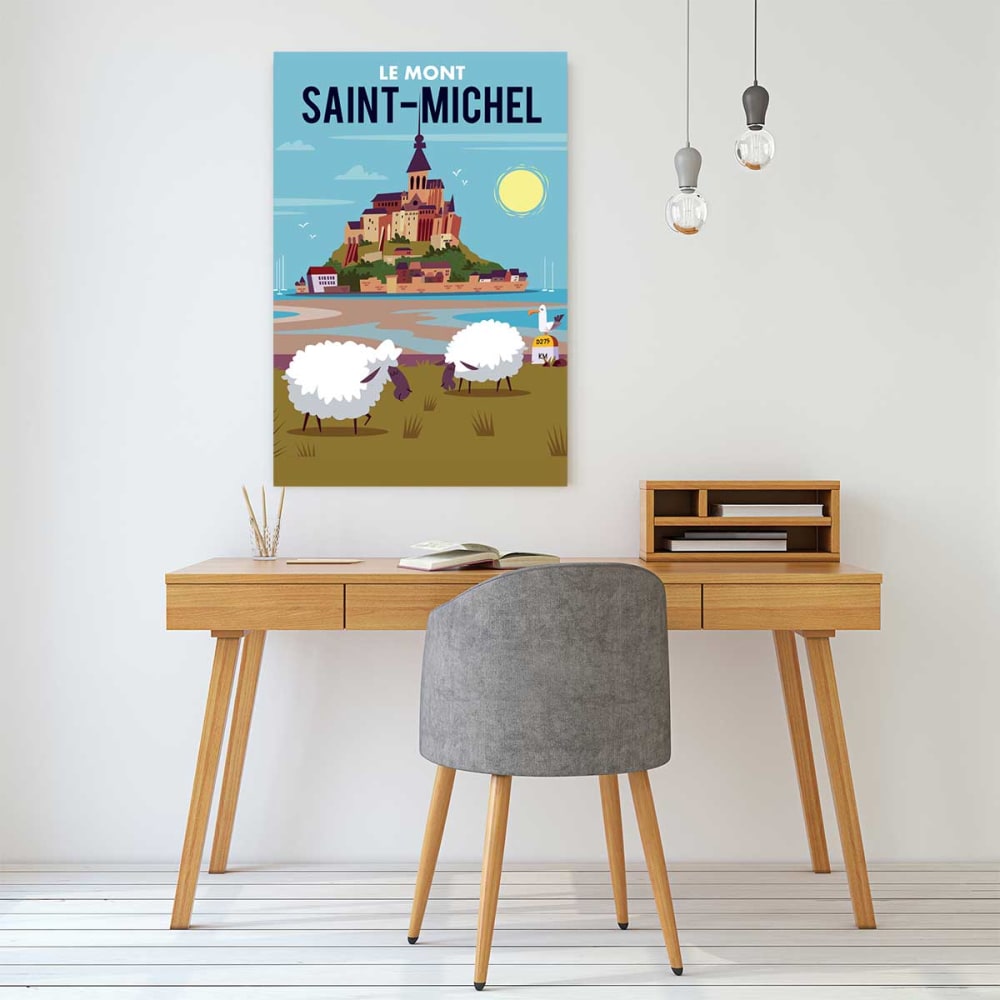 Tableau Mont Saint Michel imprimé sur toile 80x120 cm