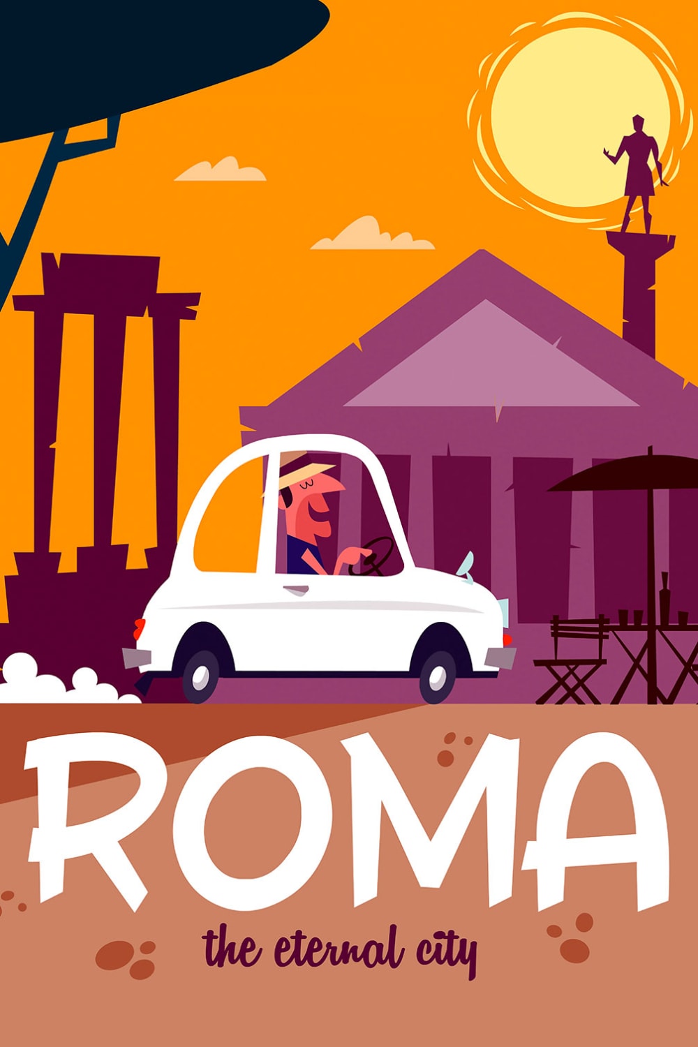 Viaje de cuadro a roma impresión sobre lienzo 30x45cm