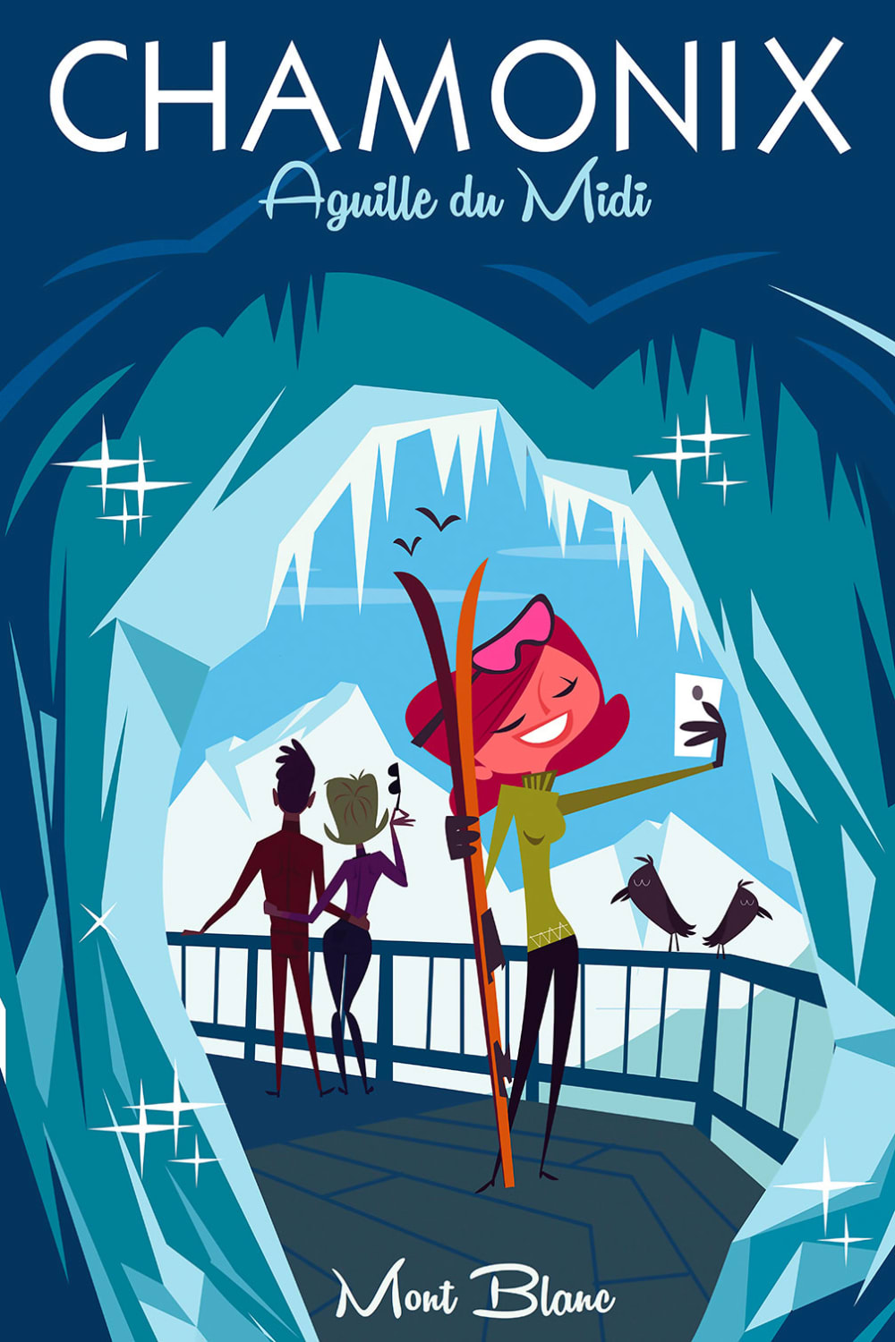 Tableau pause à l'aiguille du midi imprimé sur toile 40x60 cm