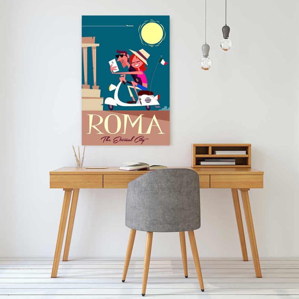 Cuadro viaje romantico impresión sobre lienzo 30x45cm - Maisons du Monde