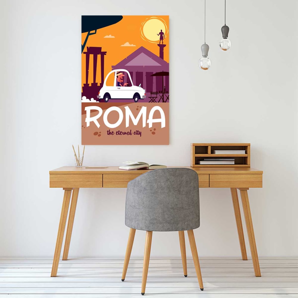 Viaggio in tavola a roma stampa su tela 40x60cm - Hexoa