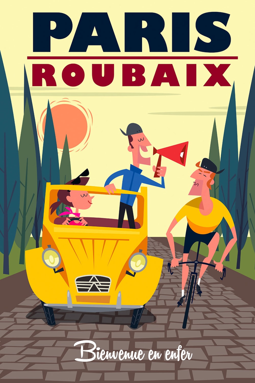 Cuadro carrera parís - roubaix impresión sobre lienzo 40x60cm