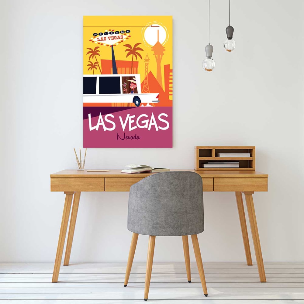 Viaggio alla stampa di las vegas stampa su tela 40x60cm - Hexoa