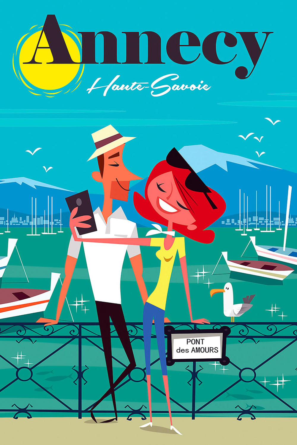 Tableau le pont des amours Annecy imprimé sur toile 40x60 cm