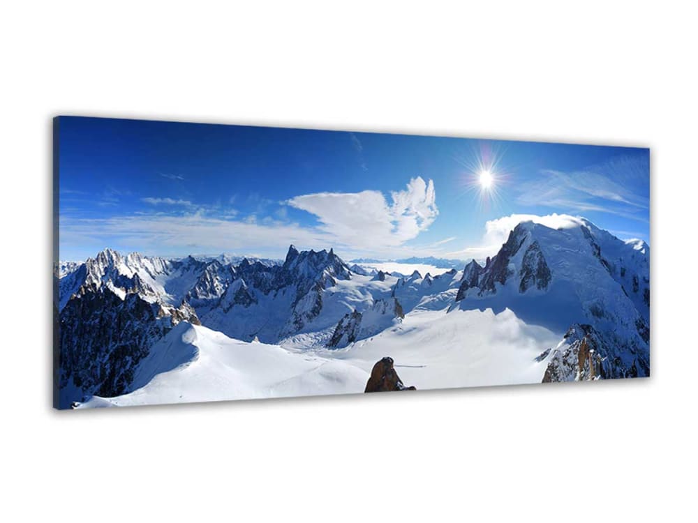 Tableau panorama du mont blanc imprimé sur toile 120x50 cm