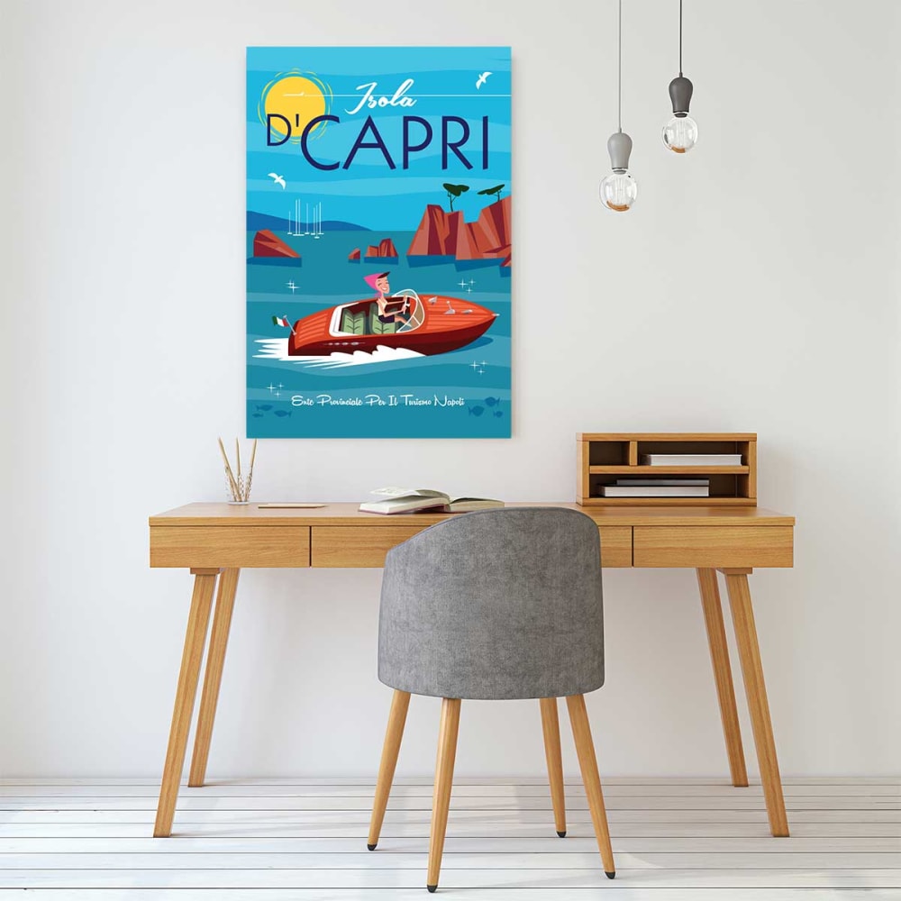 Gita in stampa a capri stampa su tela 30x45cm - Hexoa