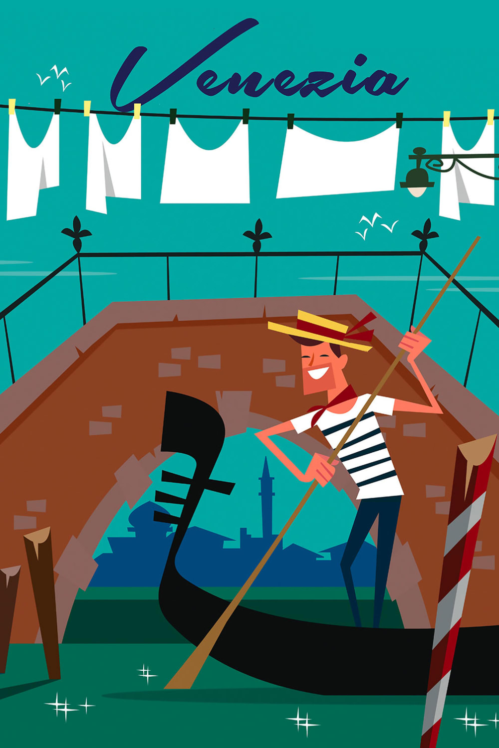 Cuadro góndola de Venecia Impresión sobre lienzo 30x45cm