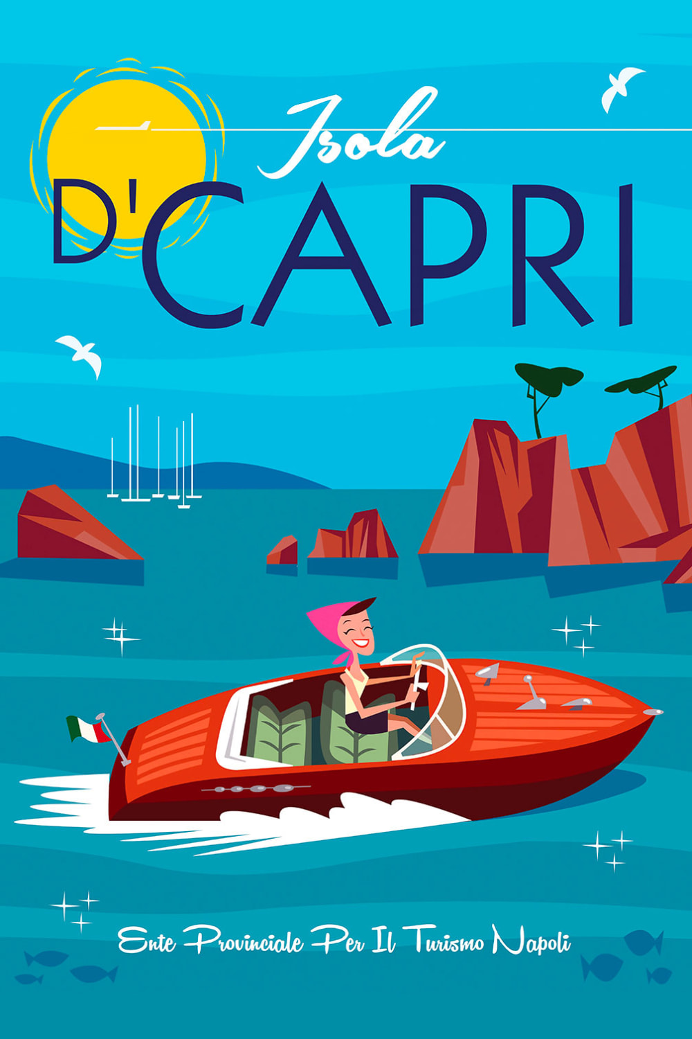 Tableau voyage à Capri imprimé sur toile 40x60 cm