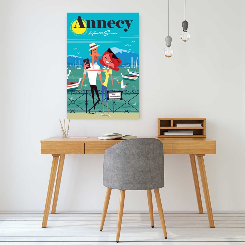 Cuadro puente de amor de annecy impresión sobre lienzo 30x45cm - Maisons du Monde