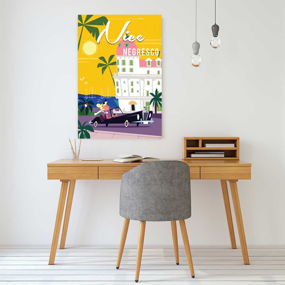 Vacanze in stampa a nizza stampa su tela 30x45cm - Hexoa