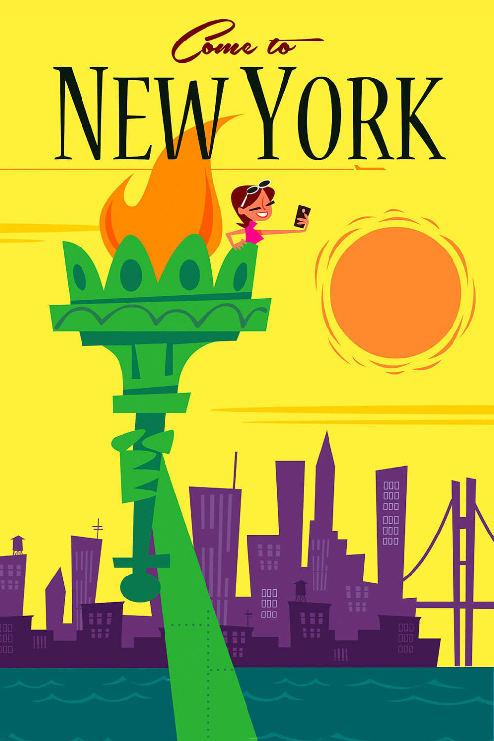 Tableau voyage à new york imprimé sur toile 40x60 cm
