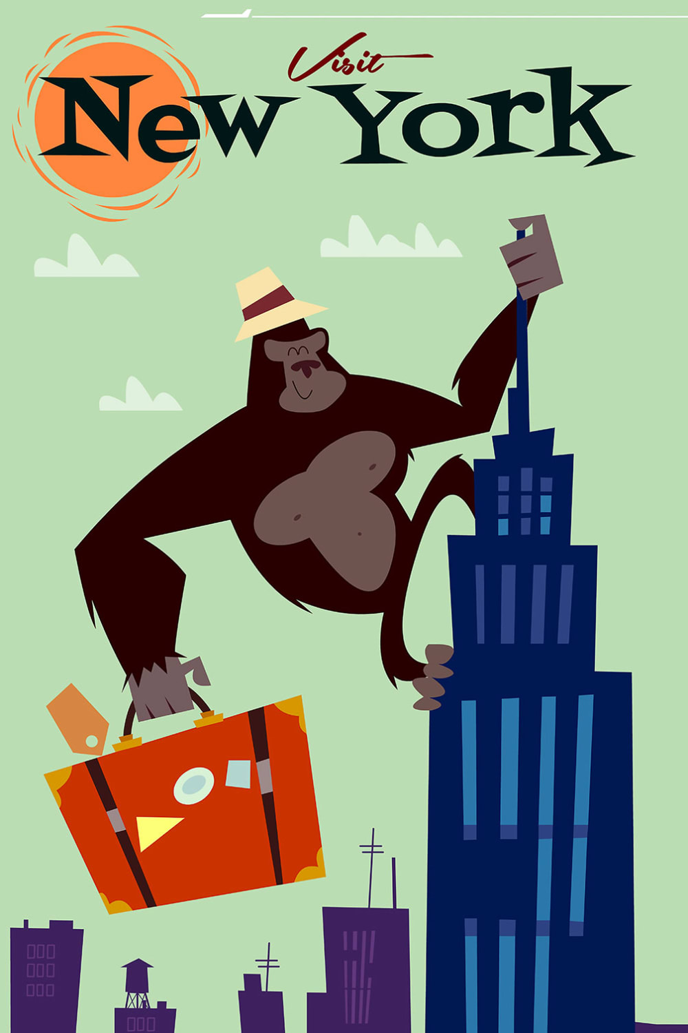 Tableau king- kong imprimé sur toile 40x60 cm