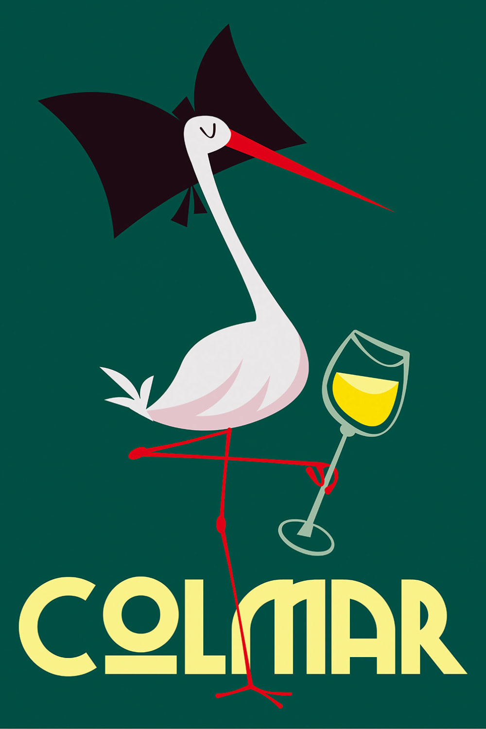 Tableau cigogne de Colmar imprimé sur toile 60x90 cm