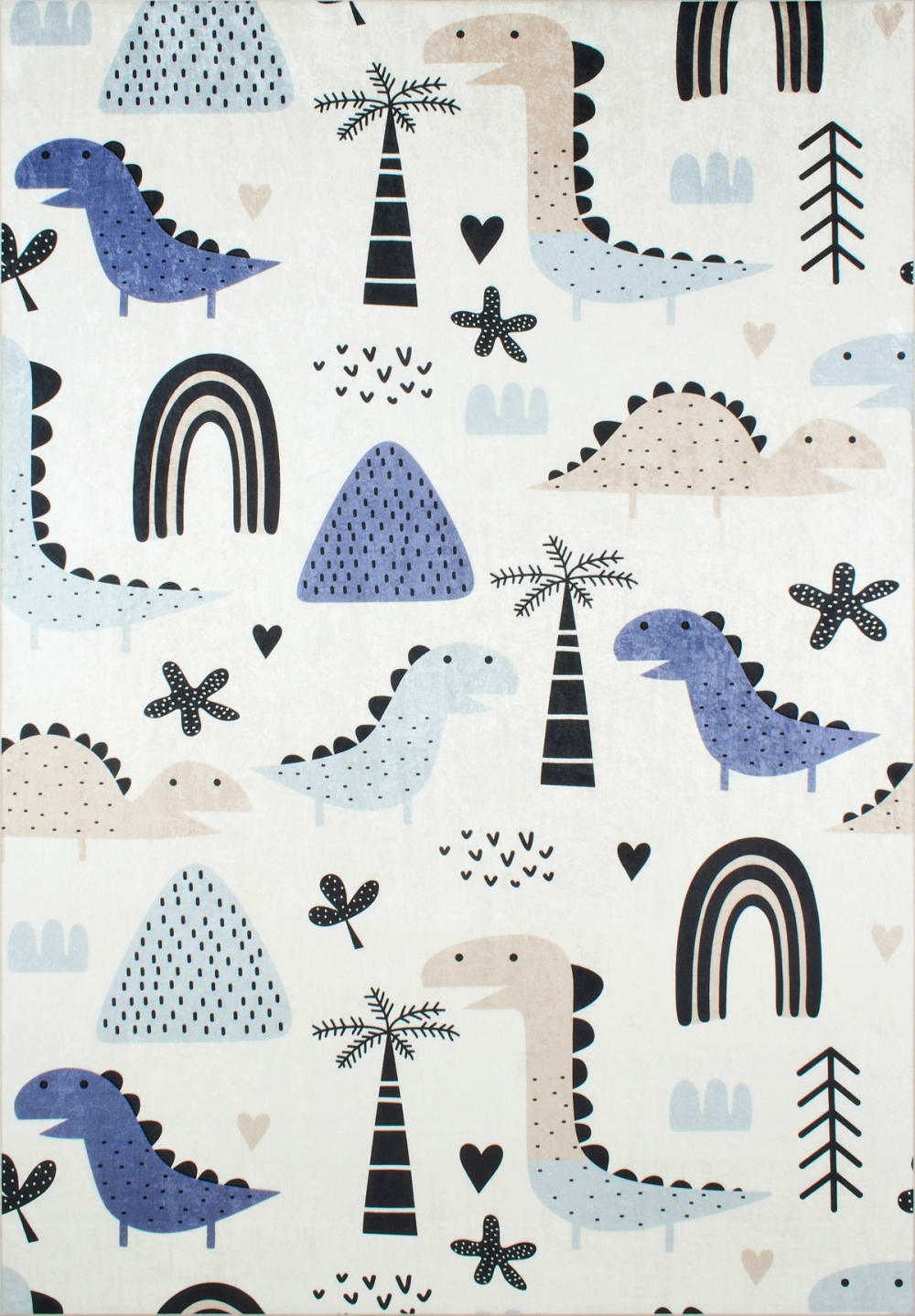 Nazar Kinderteppich Dinosaurier und prähistorische Pflanzen 160x230 style modern BLAU PES - POLYESTER Kinder