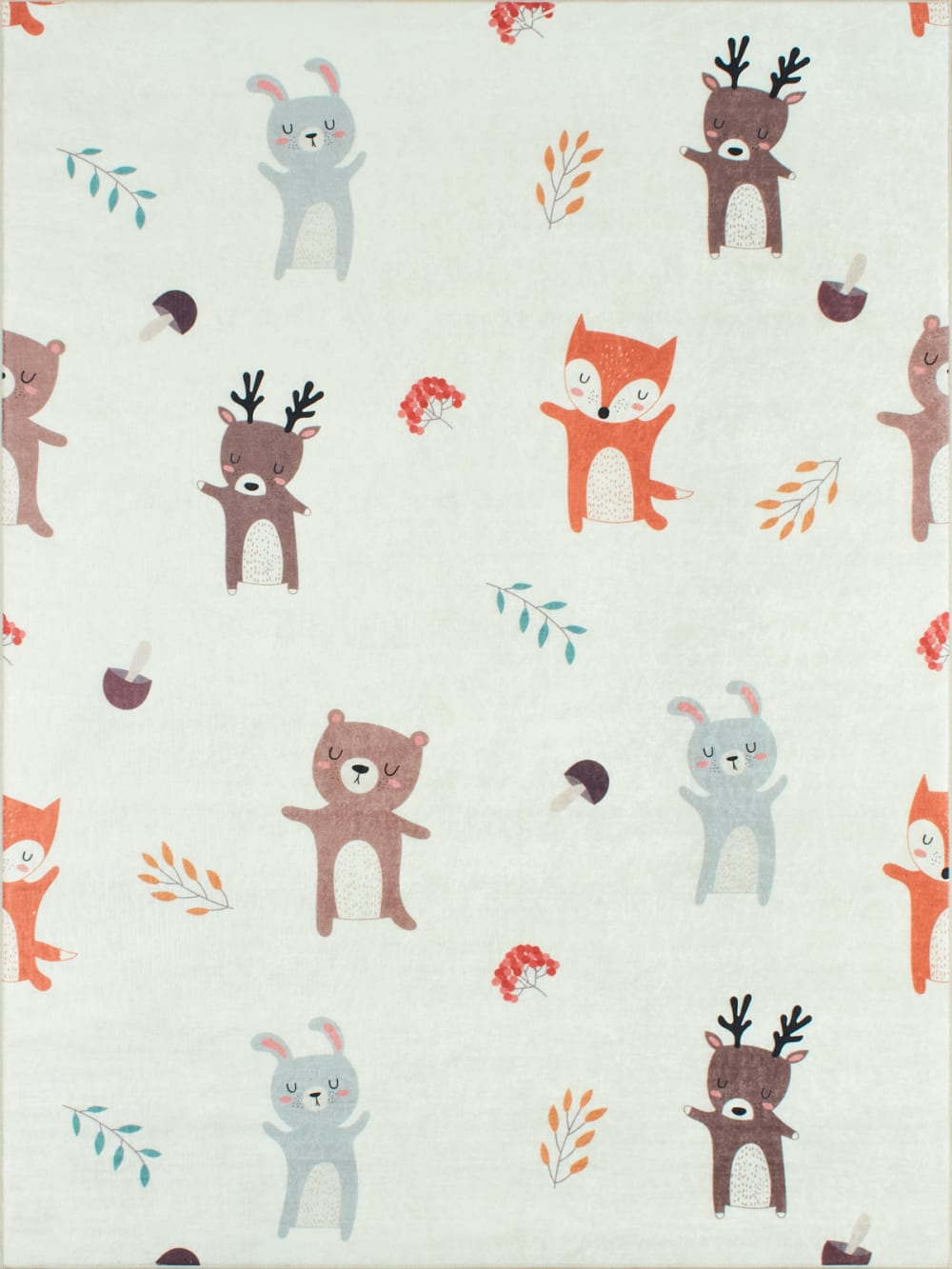 Tapis enfant animaux forêt 120x160