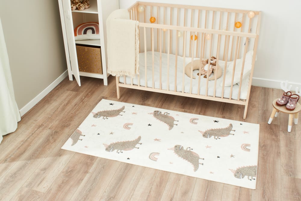 Tapis enfant dinosaure vert 80x150 - Maisons du Monde