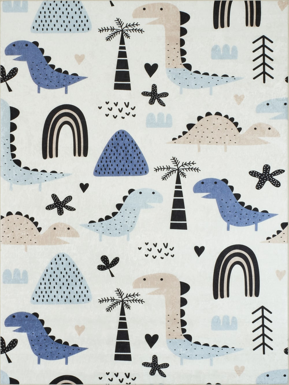 Tapis enfant dinosaures et plantes préhistoriques 120x160