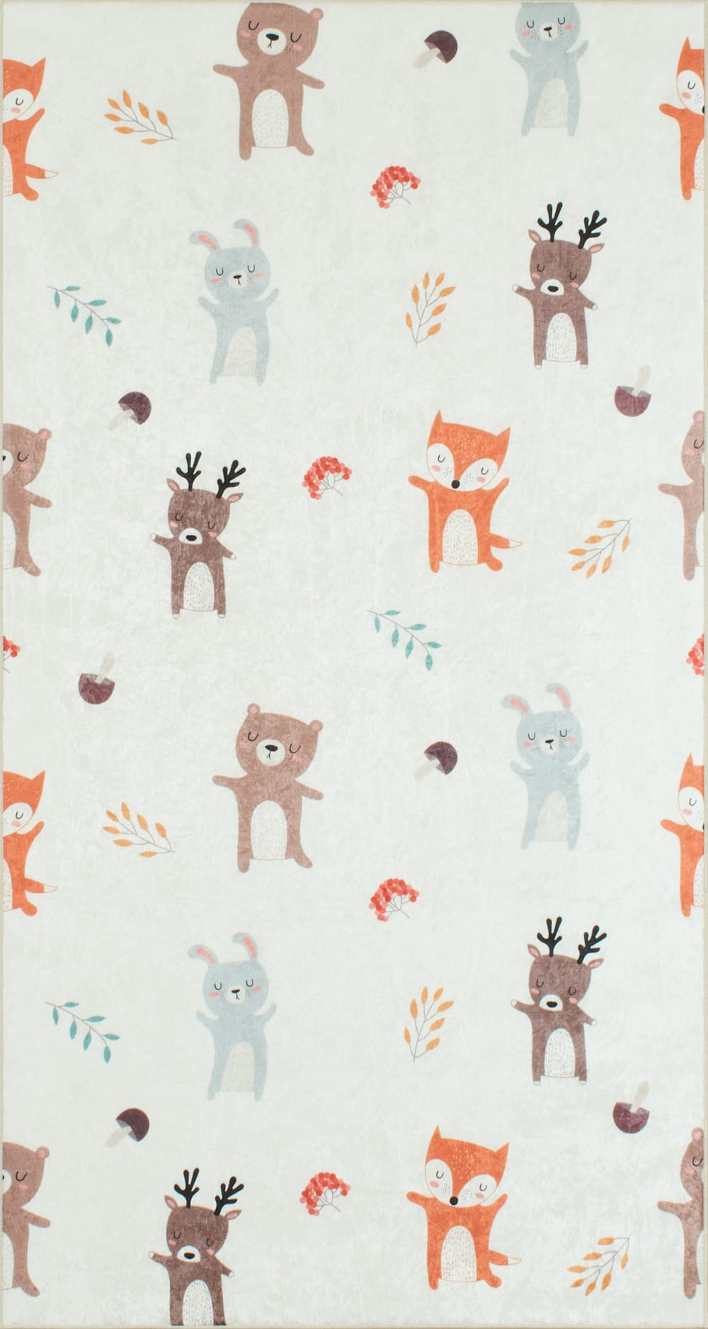 Alfombra de dormitorio con motivo de animales 80x150
