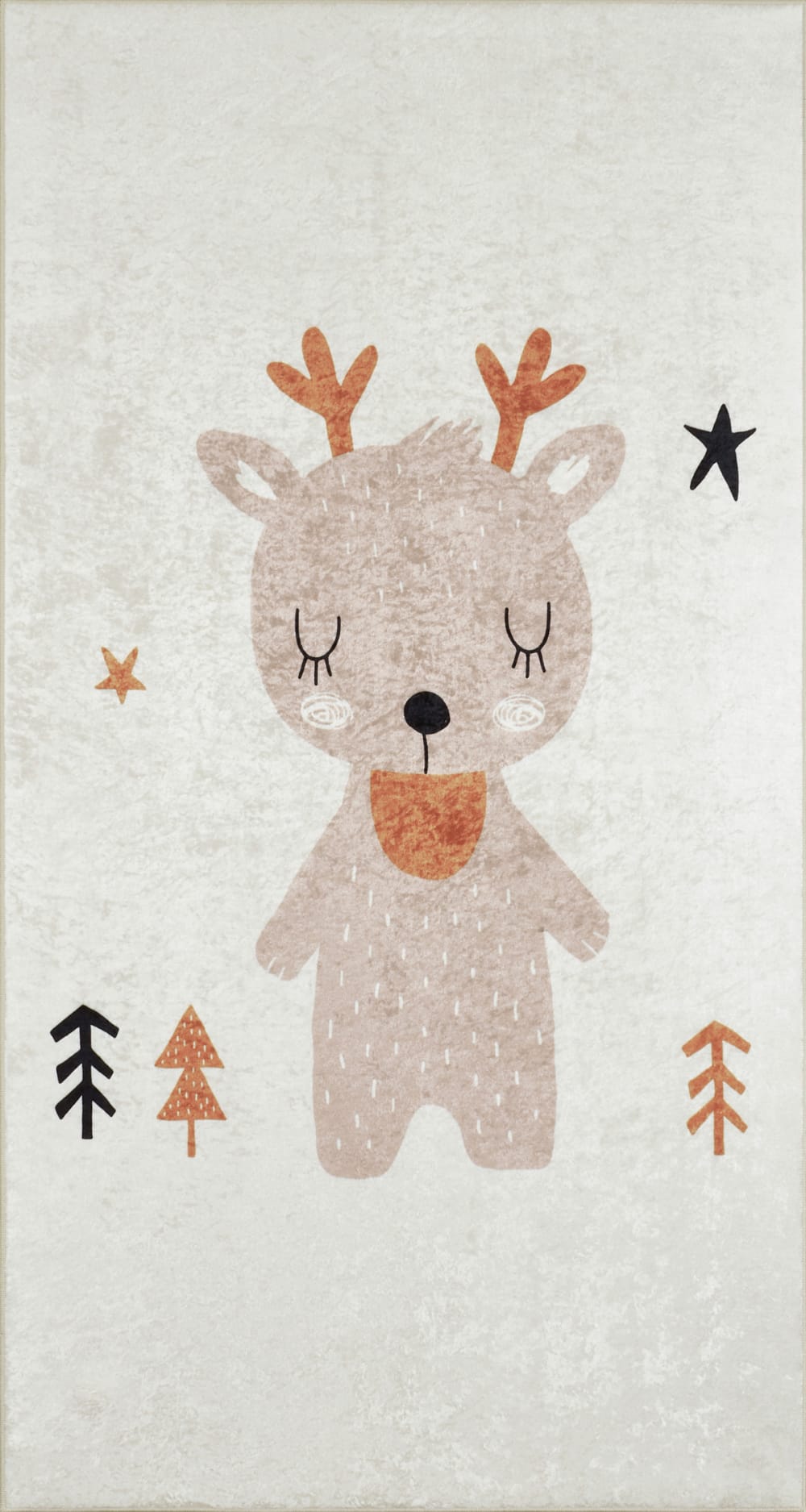 Tapis enfant cerf marron 80x150