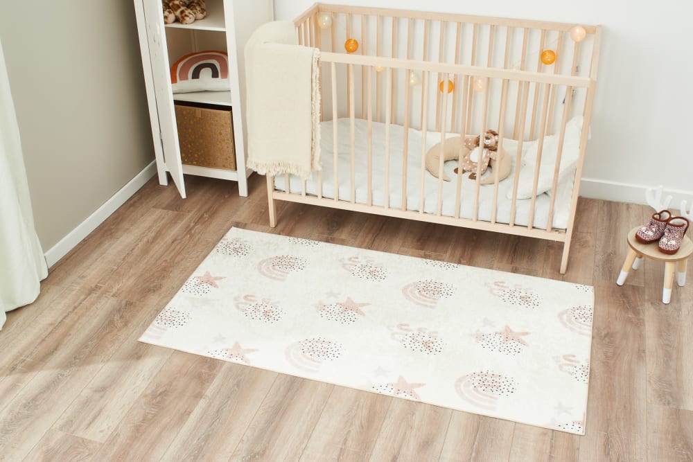 Tapis enfant ciel étoilé crème 80x150 (Nazar) - Image 1