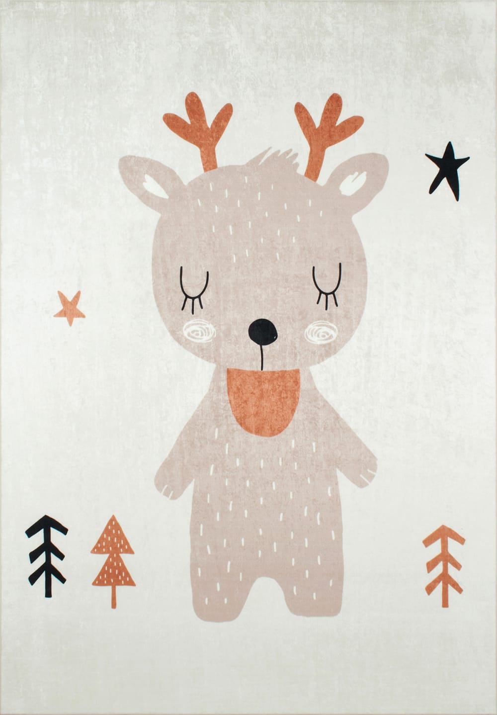 Nazar Brauner Hirsch Kinderteppich 160x230 style modern BRAUN Öko-Tex Zertifikat PES - POLYESTER Kinder