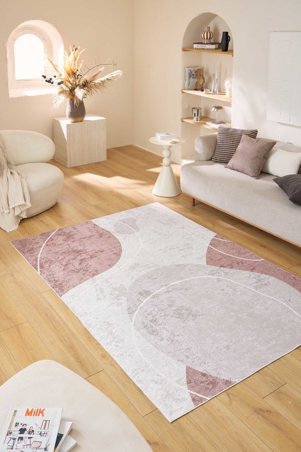 Tapis salon beige abstrait 120x160 — vue 3
