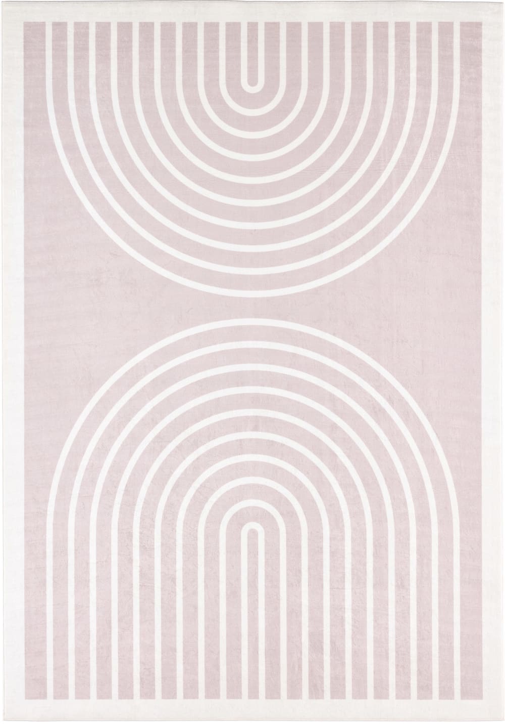 Tapis lavable arc en ciel beige et blanc 120x160