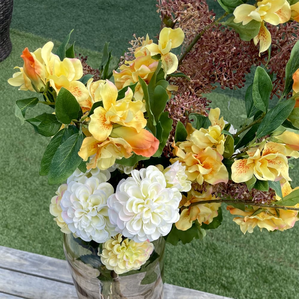 Tige de dahlia artificielle blanche h50 — vue 3
