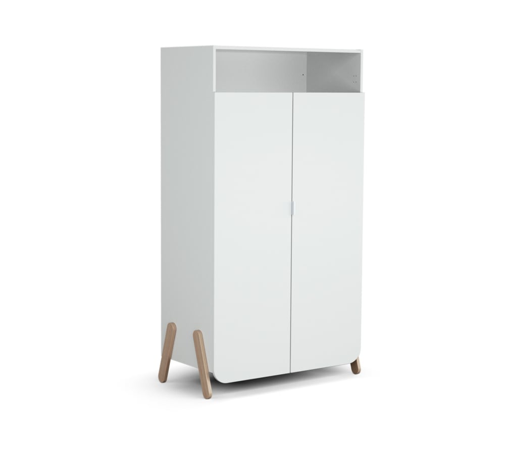 Armario infantil de 2 puertas en madera blanco/haya 100 x 50 x 176 cm