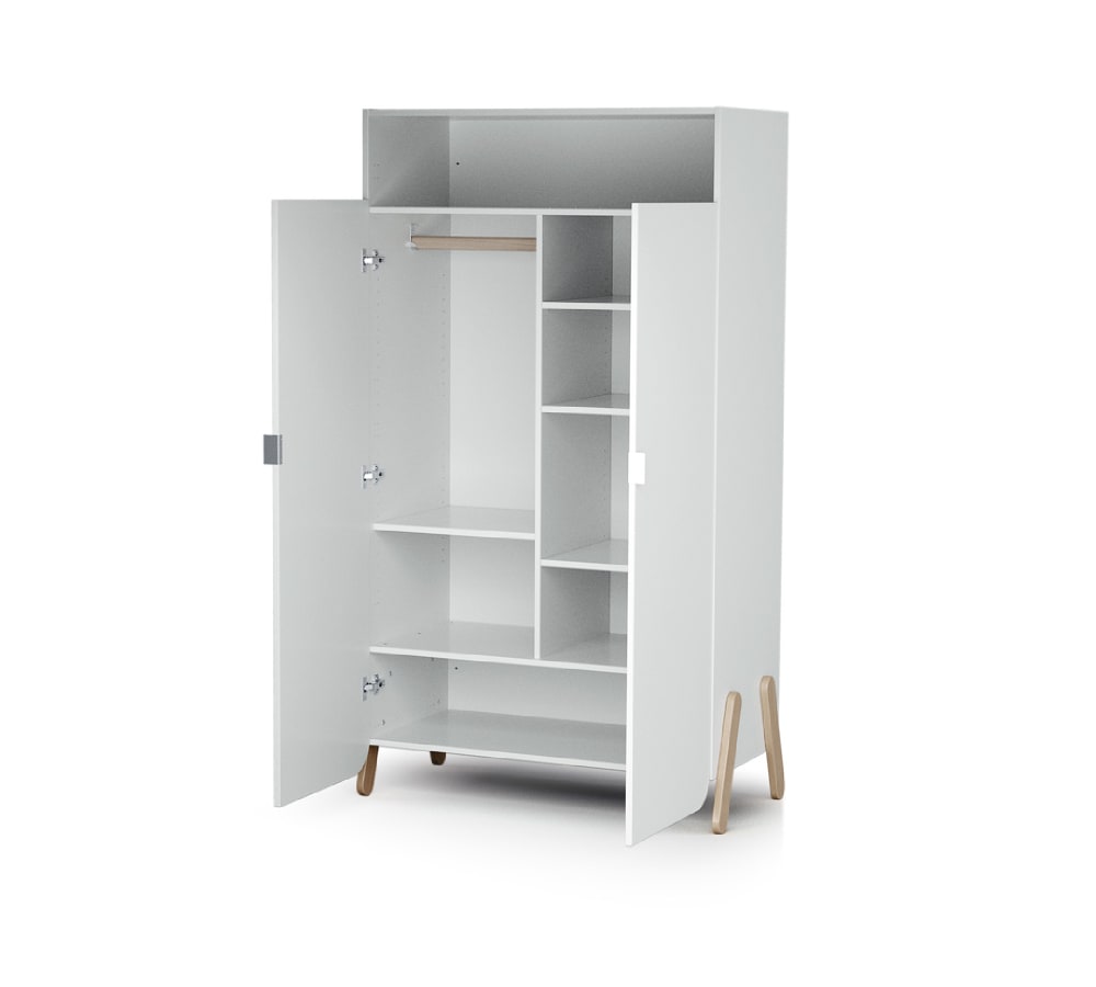 Armoire 2 portes + 1 niche en bois de hêtre Pirate blanc - Maisons du Monde