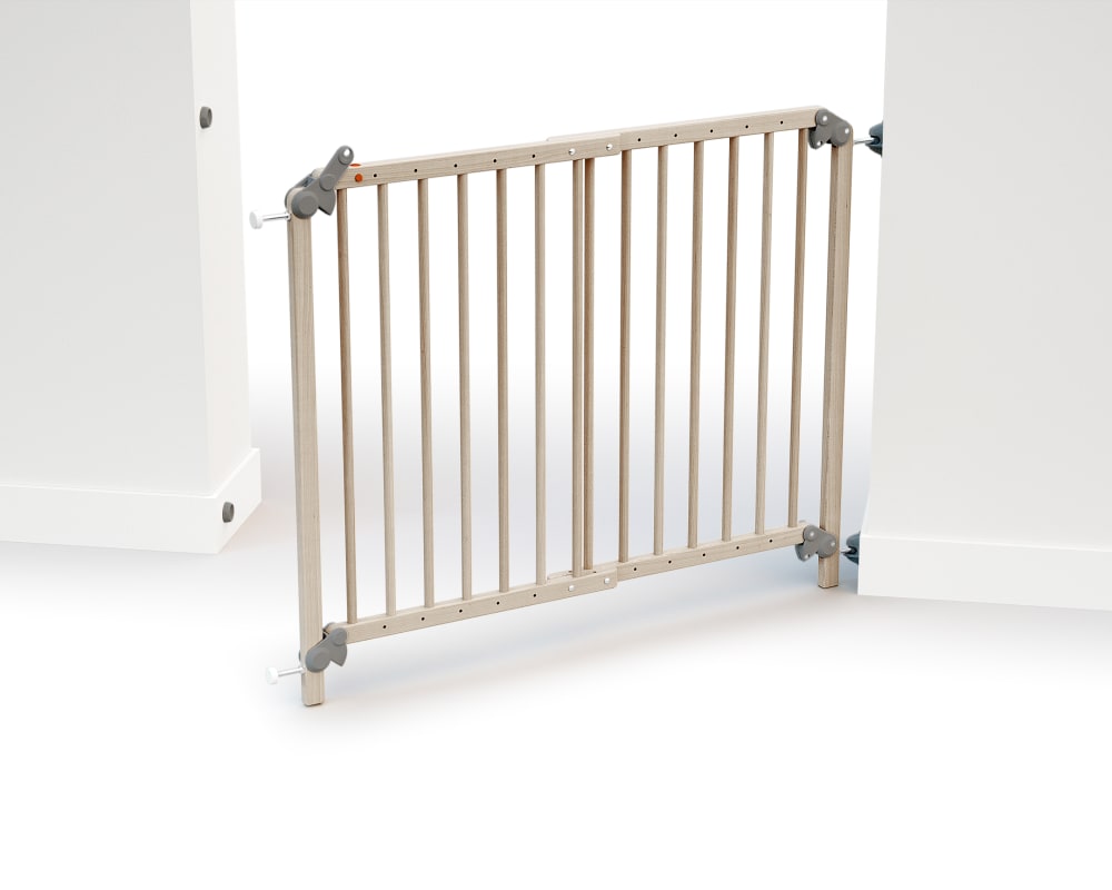 Barrière de sécurité bébé extensible en bois hêtre brut 110 cm  lokee (Webaby) - Image 2