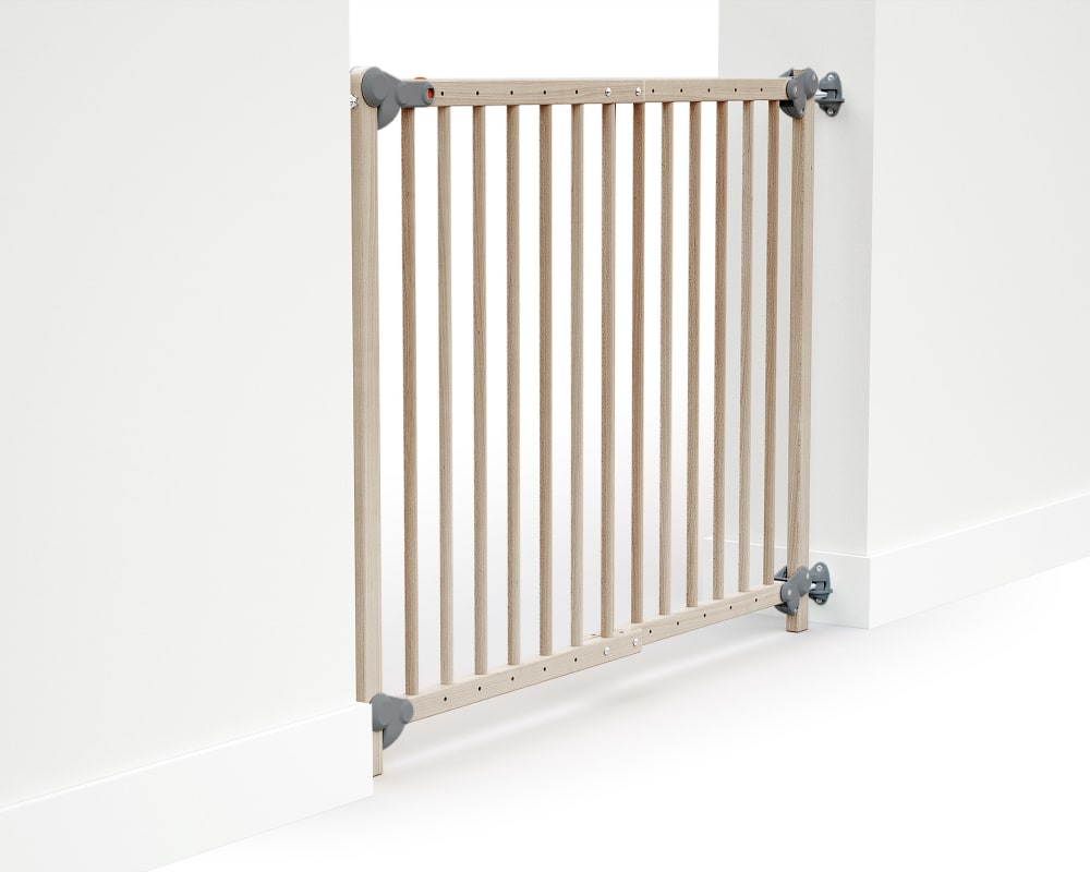 Barrière de sécurité bébé extensible en bois hêtre brut 110 cm  lokee (Webaby) - Image 3