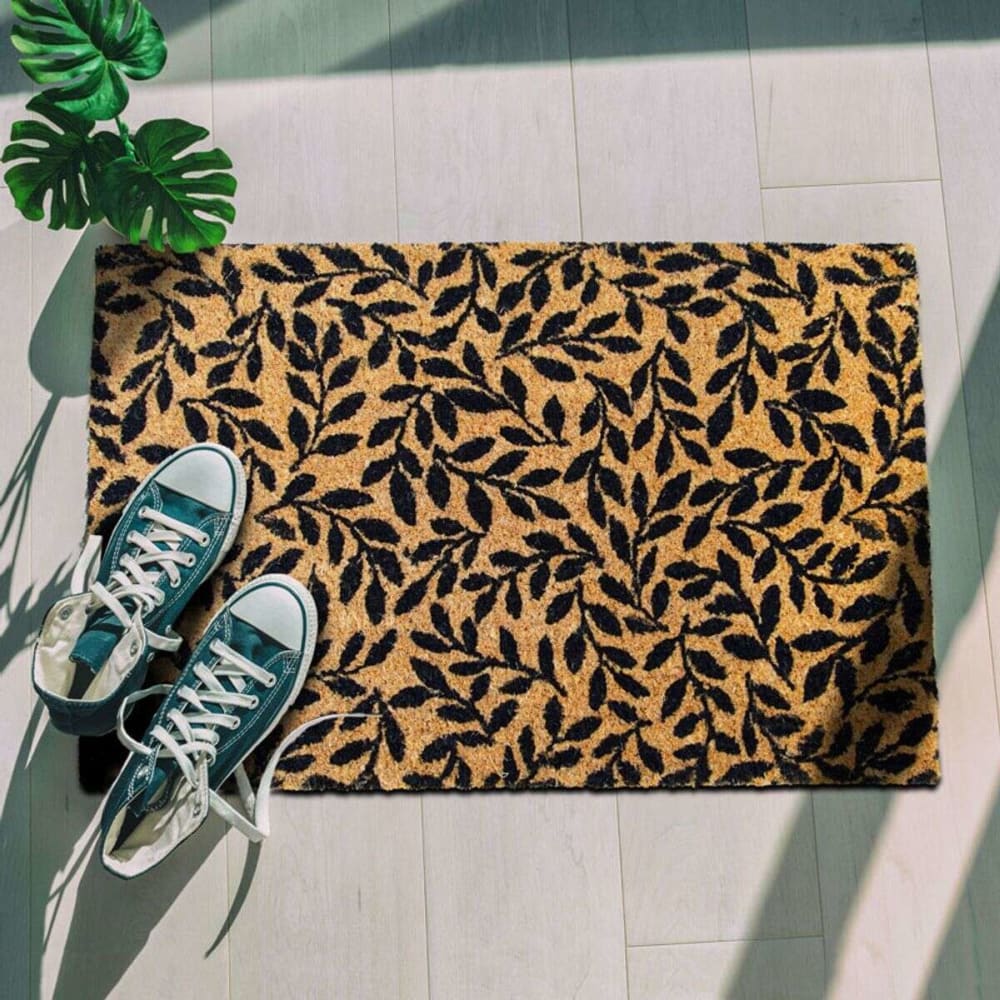 Paillasson en fibre de coco motif brindilles naturel et noir 60x40 — vue 3