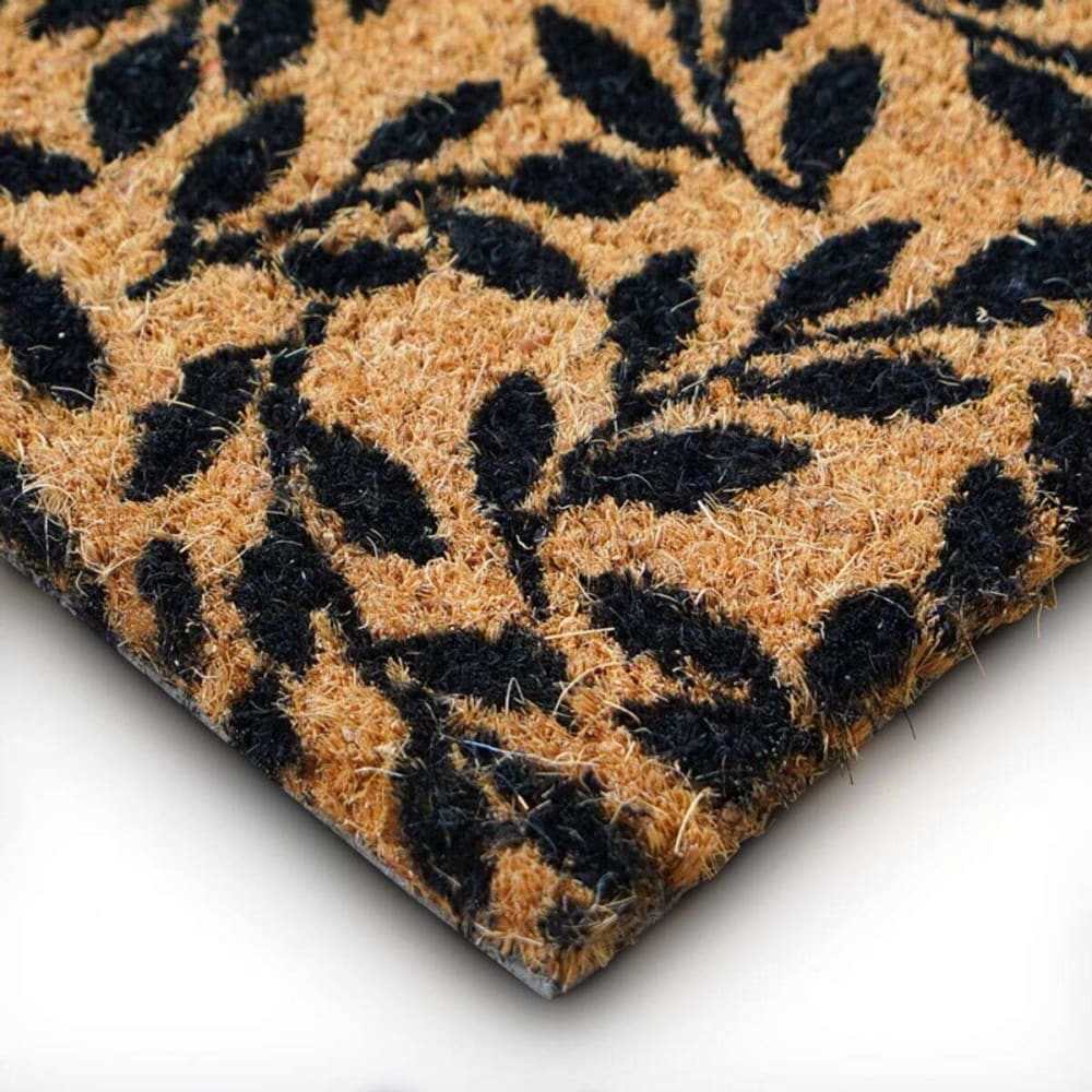 Paillasson en fibre de coco motif brindilles naturel et noir 60x40 — vue 4