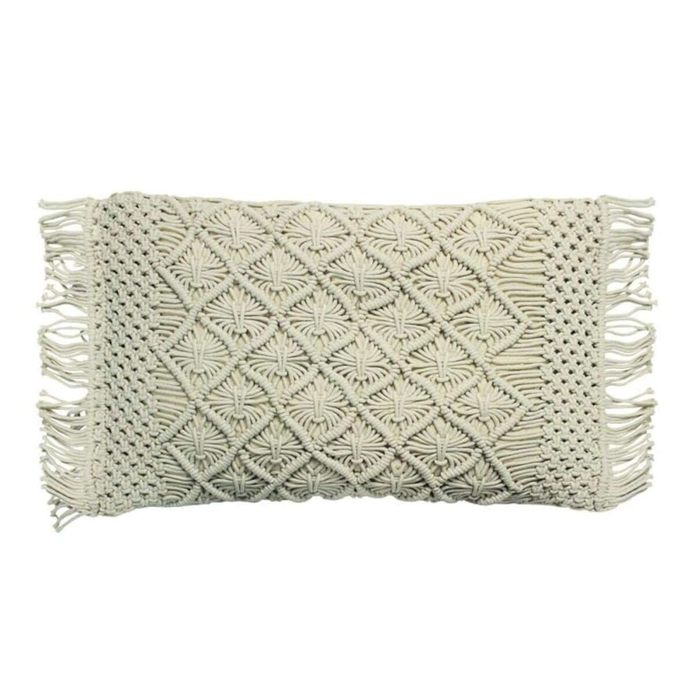 Coussin macramé en coton tressé naturel 40x60 — vue 3