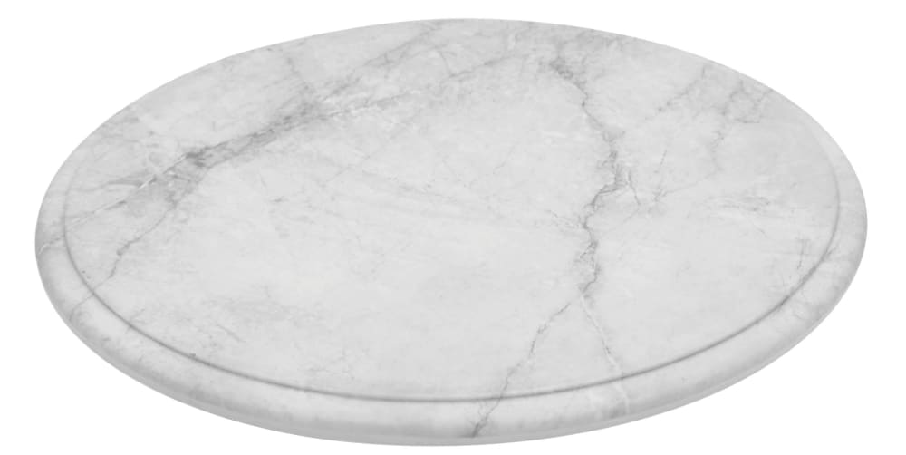 Plateau rond blanc en mélaminé imitation marbre ø 285 mm l2g