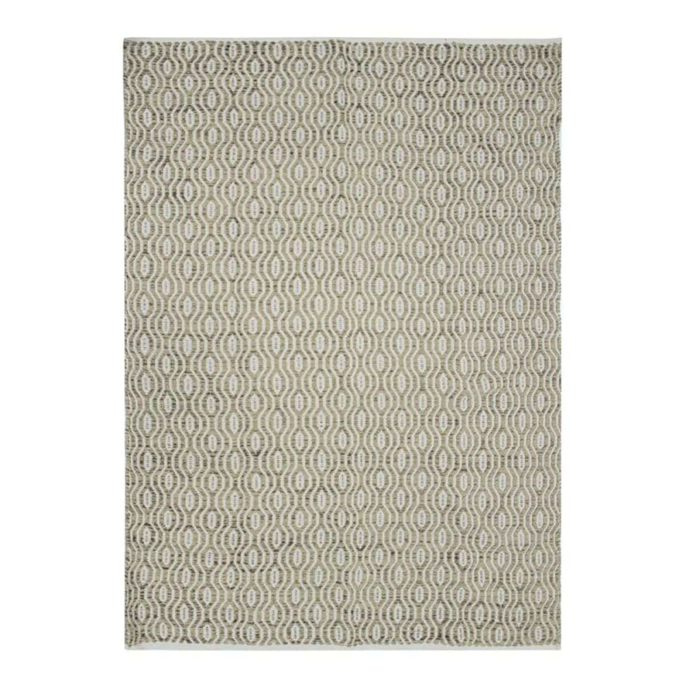 Tapis en coton géométrique écru-sable 120x170
