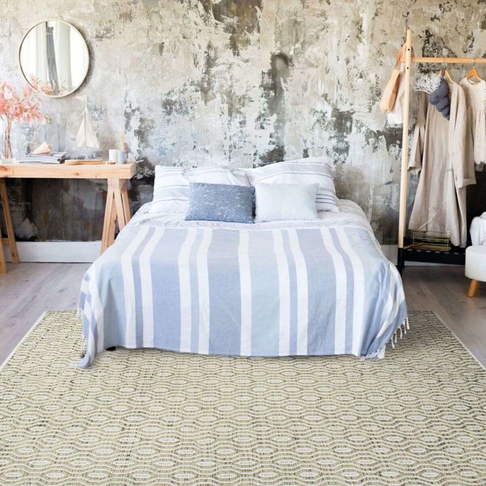 Tapis en coton géométrique écru-sable 190x290 — vue 3