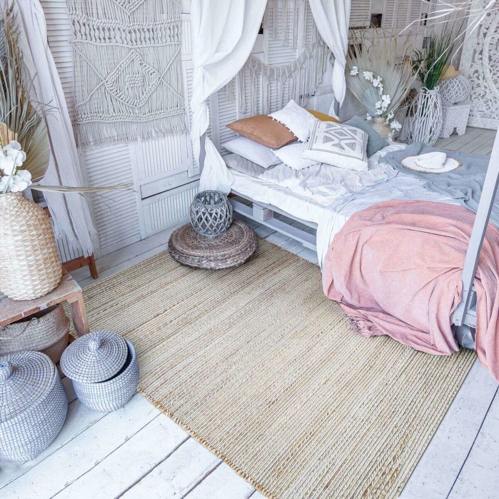 Tapis tissé et tressé en jute et coton 120x170 — vue 3