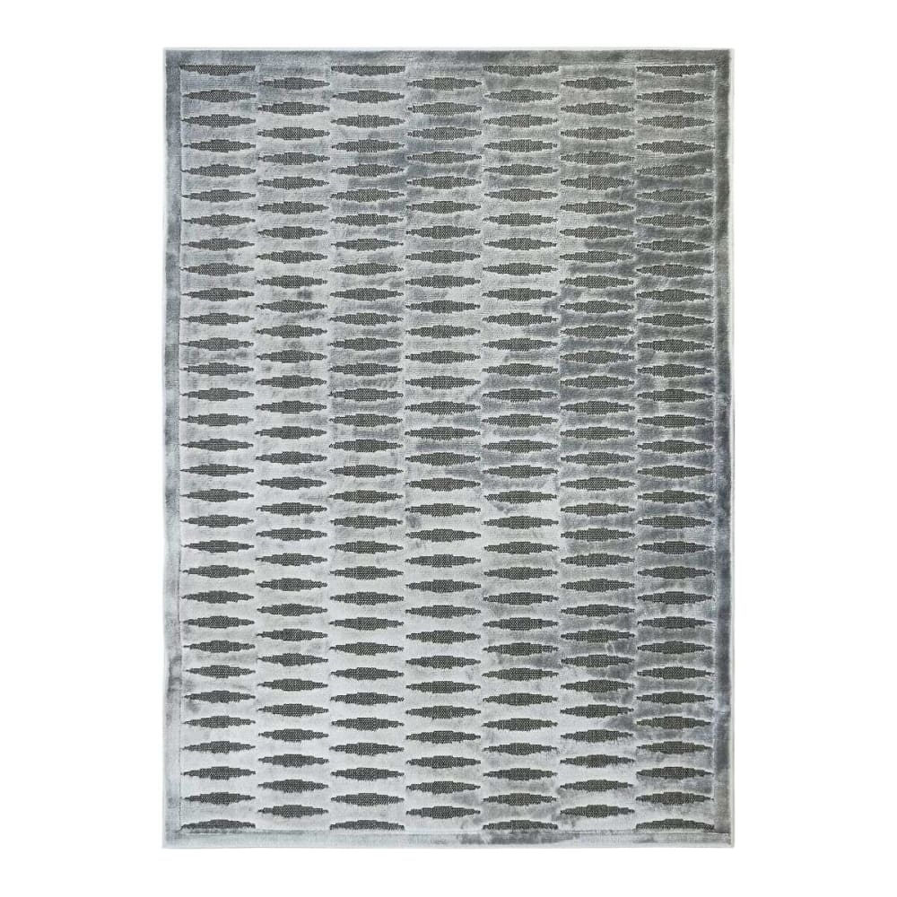 Tapis avec relief motif horizontal gris 120x170