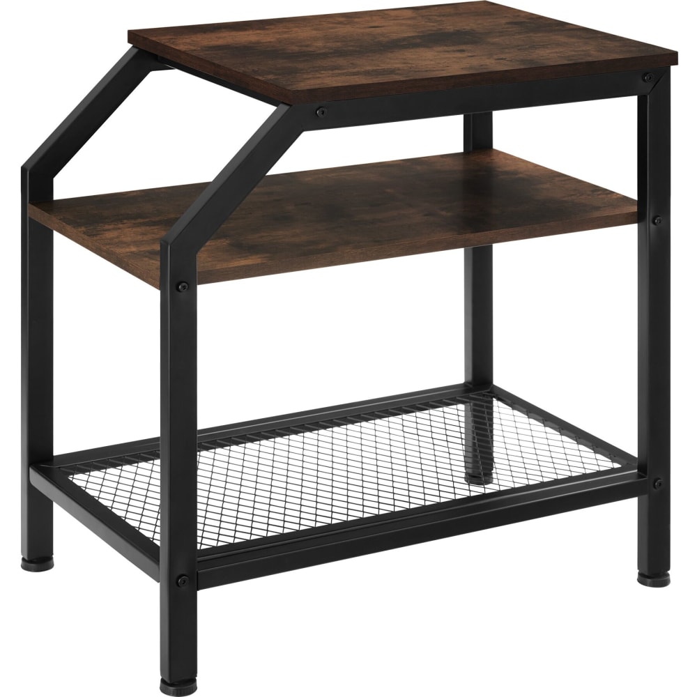 Table d'appoint 36,5 x 58,5 x 59,5 cm en panneau de fibres bois foncé