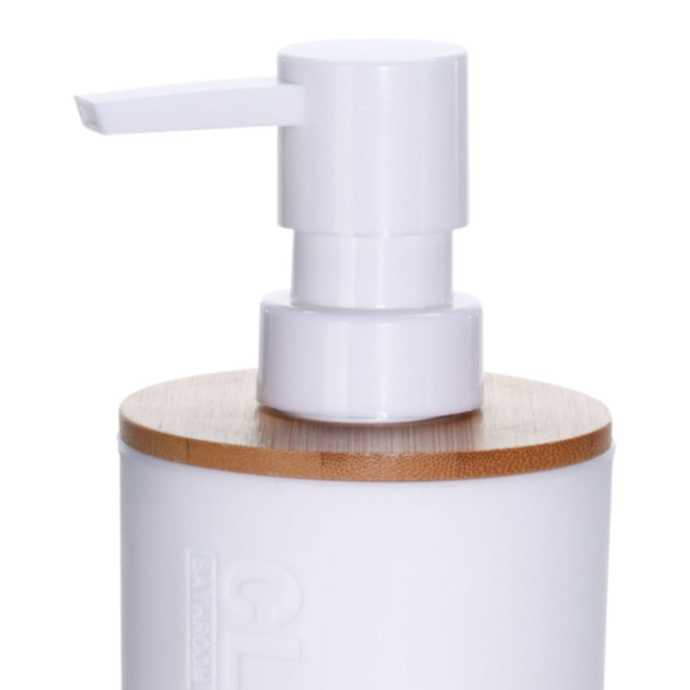 Distributeur de savon blanc et bambou - 7x16cm - Maisons du Monde
