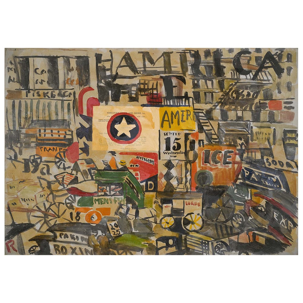 Tableau - Scène de Rue à New York - Joaquín Torres-García 50x70cm